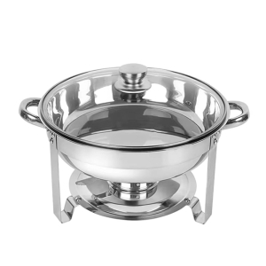 4.5L银色玻璃盖小圆餐炉