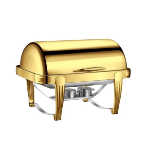 镀金长方形虎脚全翻盖餐炉【全钢盖】