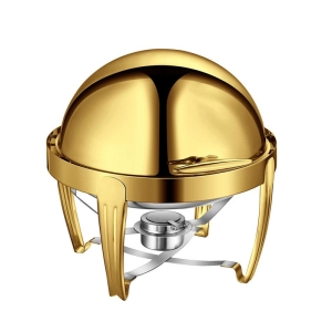 镀金圆形虎脚全翻盖餐炉【全钢盖】